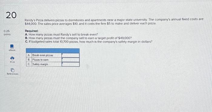 Solved Randy's Pizza Delivers Pizzas To Dormitories And | Chegg.com