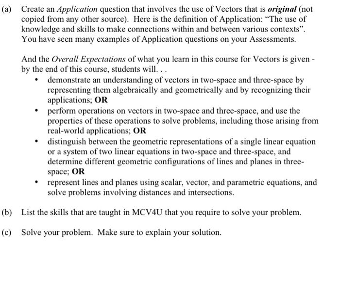 Solved (a) Create an Application question that involves the | Chegg.com