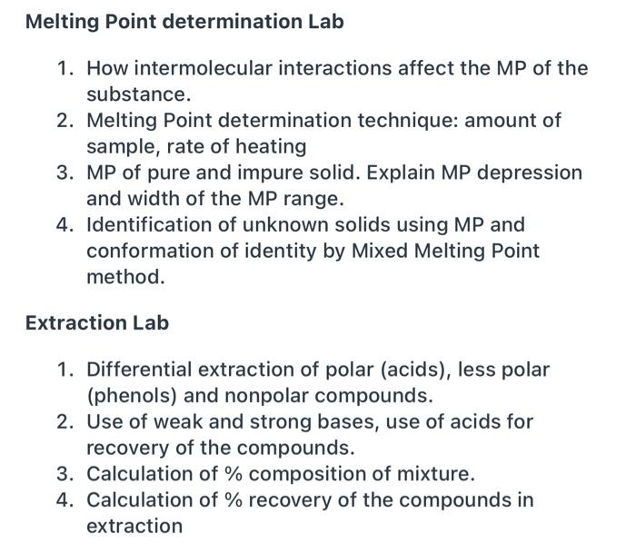 Solved Melting Point determination Lab 1. How intermolecular