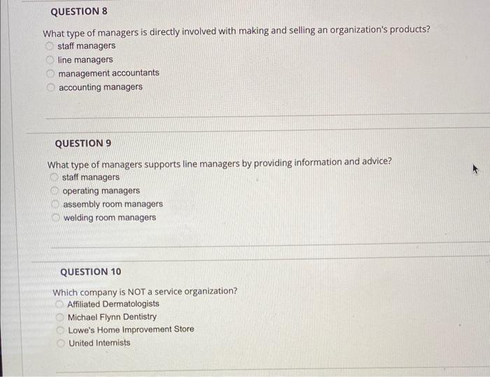 Solved What type of managers is directly involved with | Chegg.com