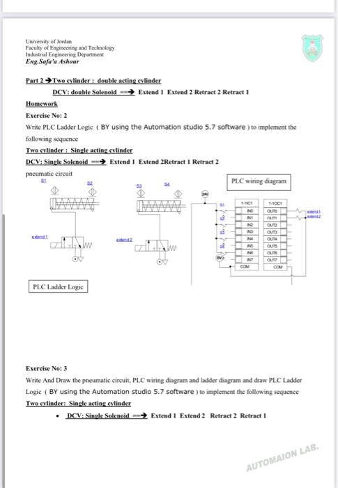 Automation lab ( 8906542) Title: PLC Programming: | Chegg.com