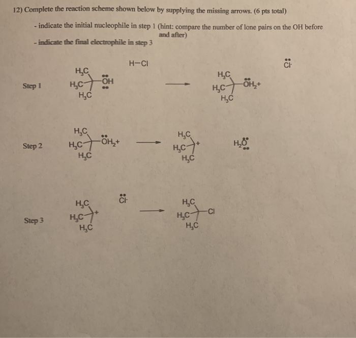 Solved 12) Complete the reaction scheme shown below by | Chegg.com