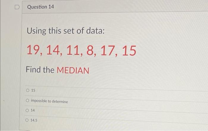Solved Using this set of data: 13, 8, 9, 9, 8, 13 Find the | Chegg.com