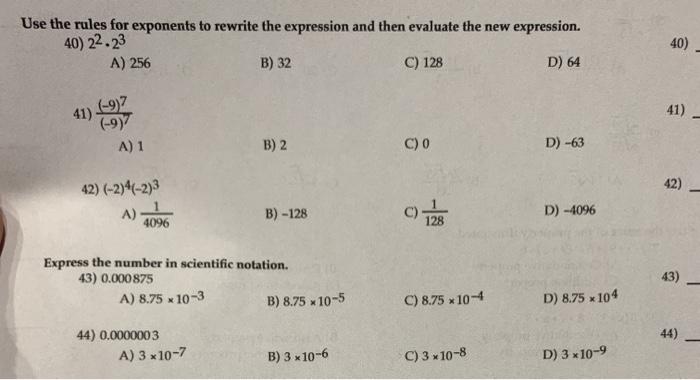 Solved Use the rules for exponents to rewrite the expression | Chegg.com