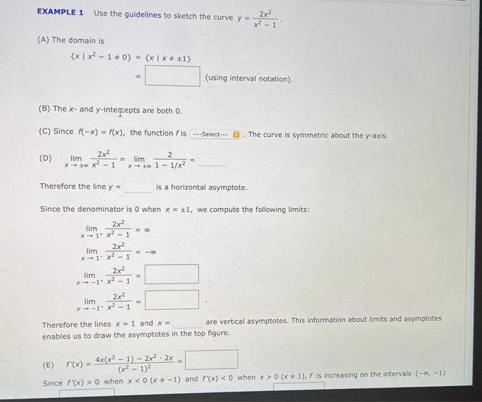 Solved EXAMPLE 1 Use the guidelines to sketch the curve | Chegg.com