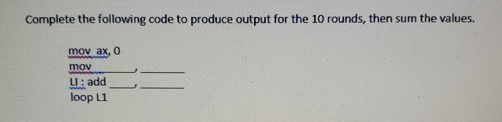 Solved Complete the following code to produce output for the | Chegg.com