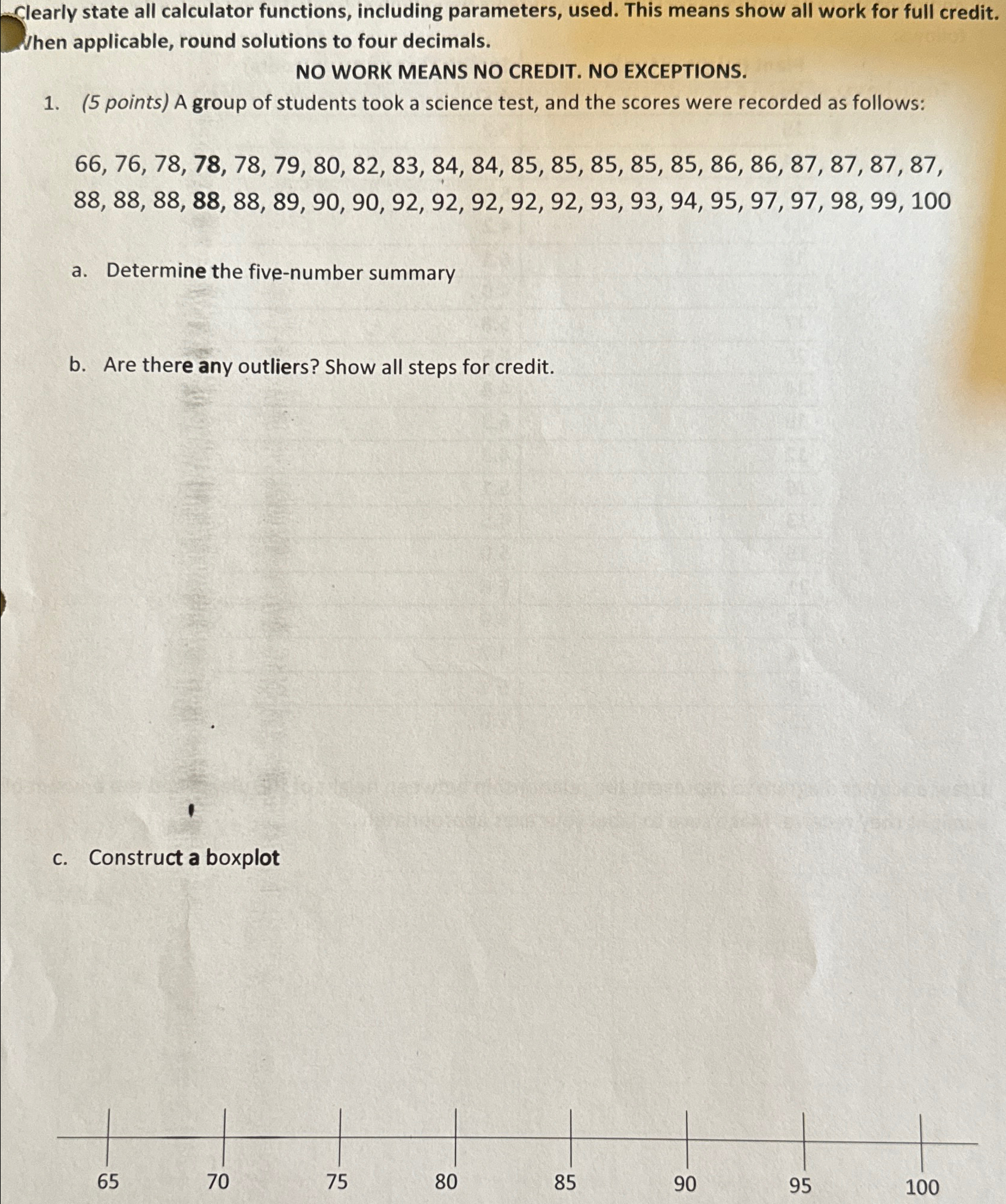 Solved Clearly state all calculator functions, including | Chegg.com