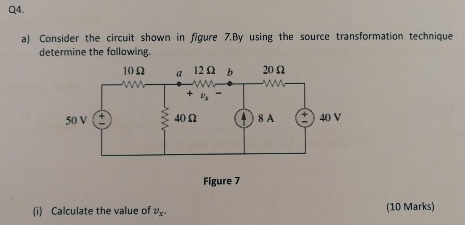 Solved Q4. A) Consider The Circuit Shown In Figure 7.By | Chegg.com