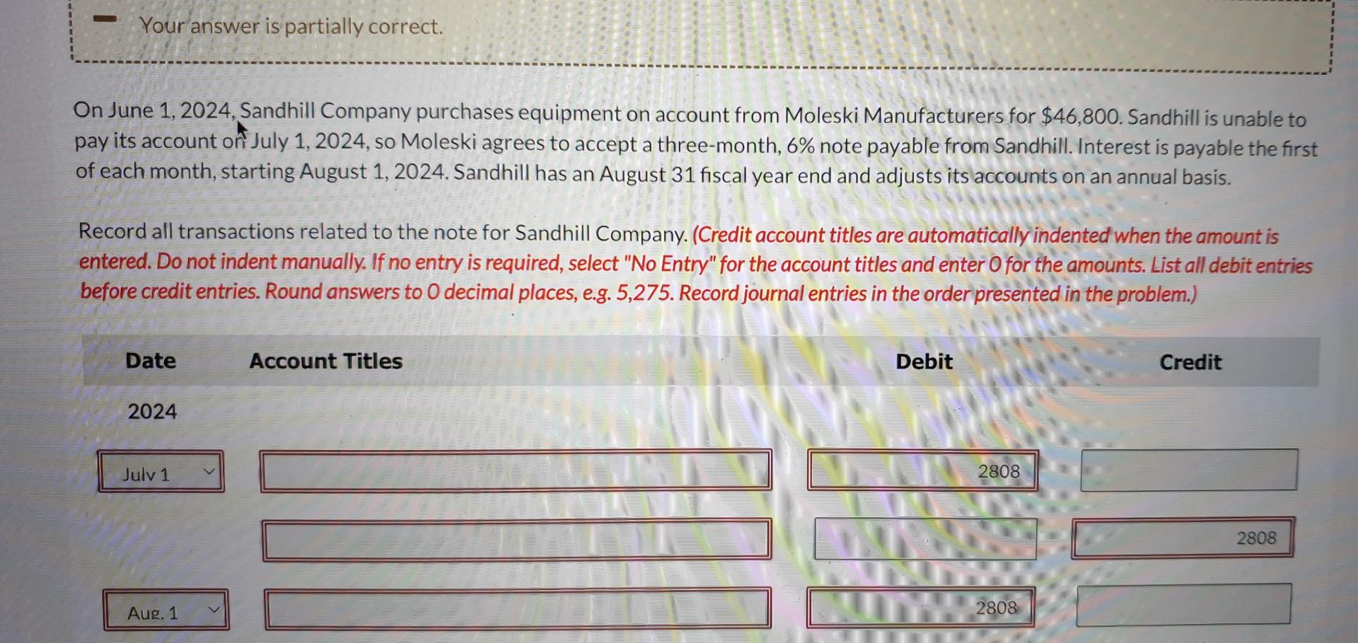 Solved On June 1, 2024, Sandhill Company purchases equipment