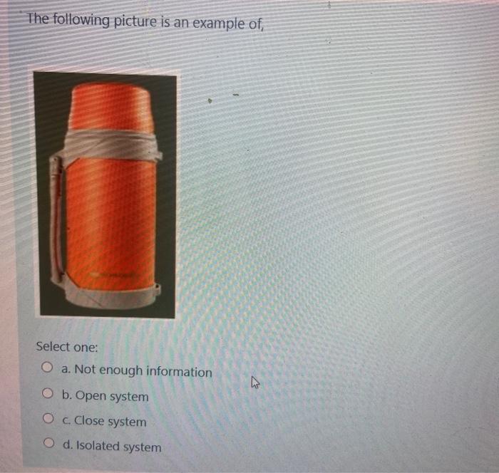 Solved The following picture is an example of, Select one: O | Chegg.com