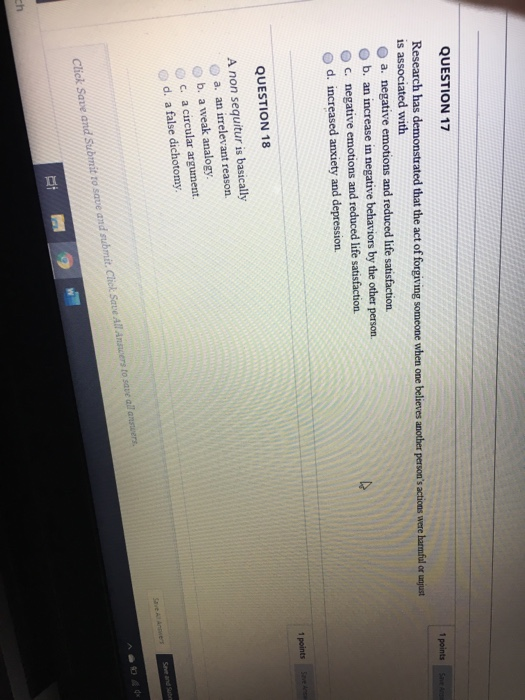 Solved QUESTION 17 1 points Research has demonstrated that | Chegg.com