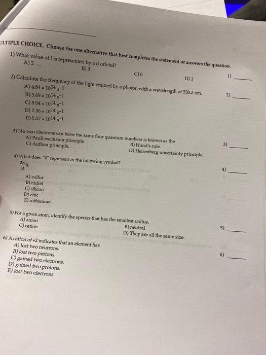 Solved Ultiple Choice Choose The One Alternative That Be Chegg Com