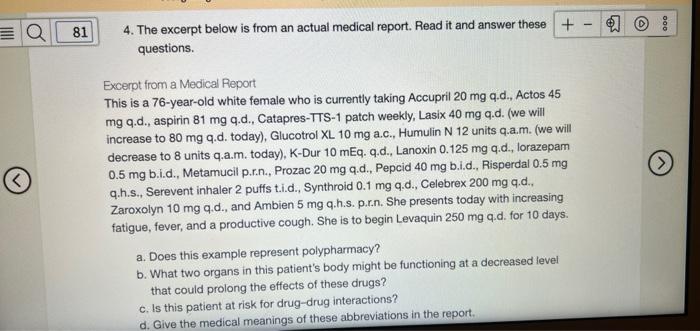 Solved The Excerpt Below Is From An Actual Medical Report Chegg Com   Image