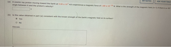 Solved 101 N. What is the strength of the magnetic field in | Chegg.com