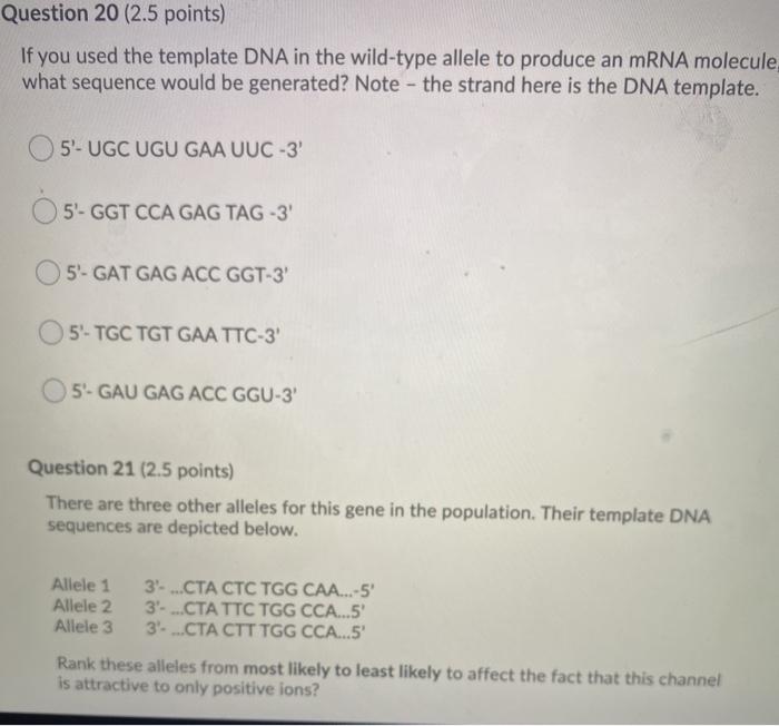 Solved Use the codon chart to answer the question below: | Chegg.com