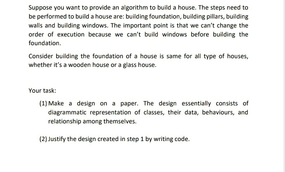 Suppose you want to provide an algorithm to build a | Chegg.com