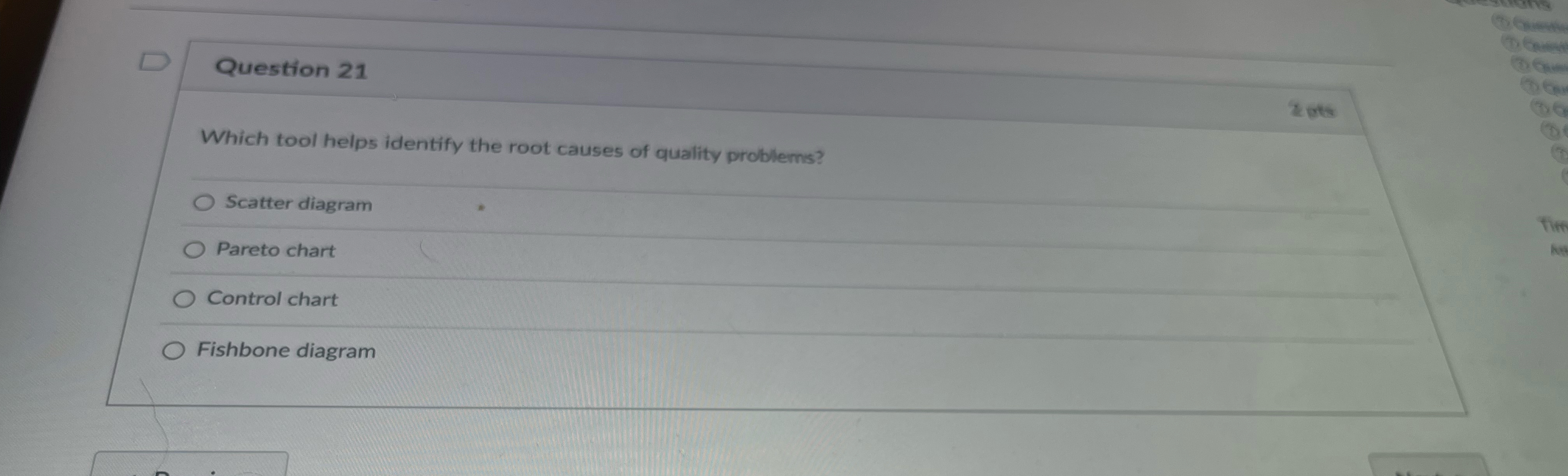 Solved Question 21Which tool helps identify the root causes | Chegg.com