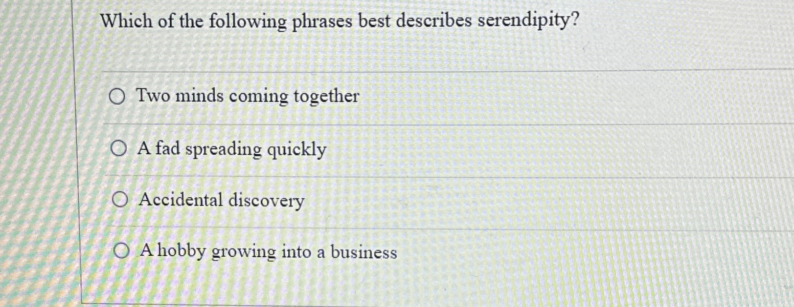 Solved Which of the following phrases best describes | Chegg.com