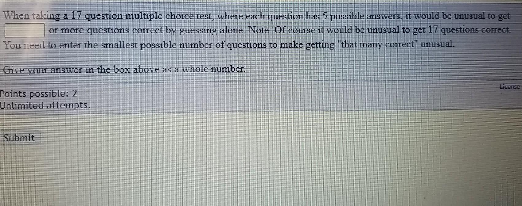 Solved When taking a 17 question multiple choice test, where | Chegg.com