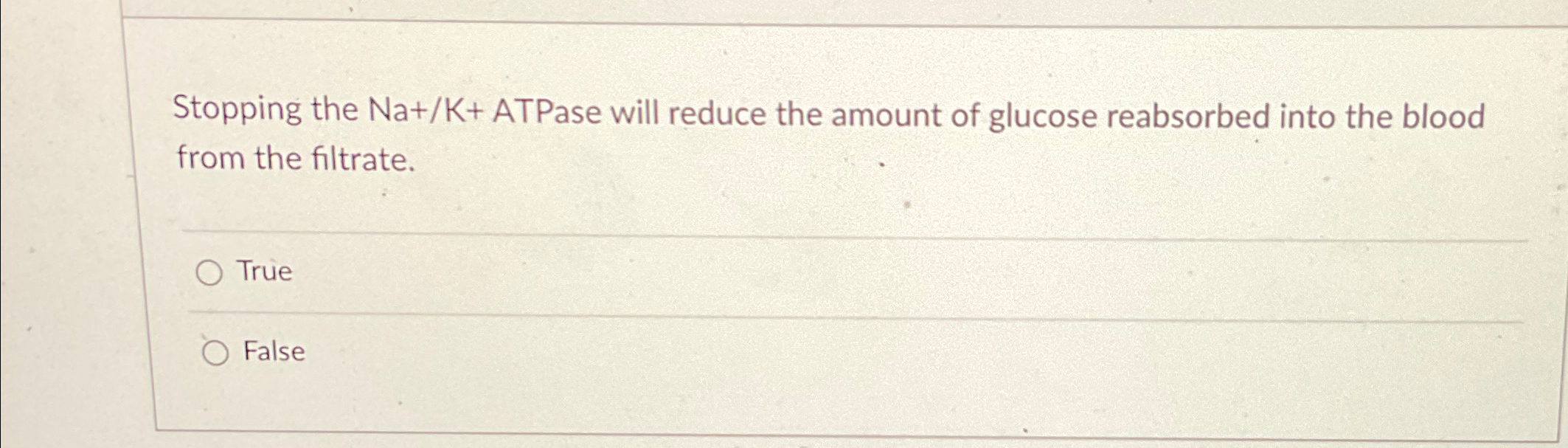 Solved Stopping the Na+K+ ﻿ATPase will reduce the amount of | Chegg.com