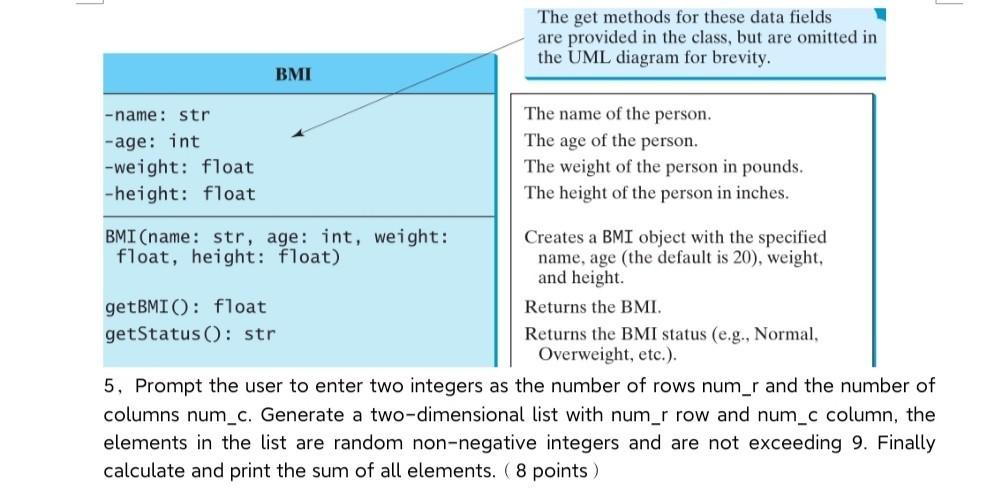 Solved Python 4，Design a class by using the UML class | Chegg.com image.