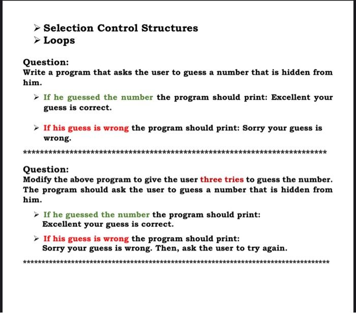 Solved Question: Write the required program that: 1. asks | Chegg.com