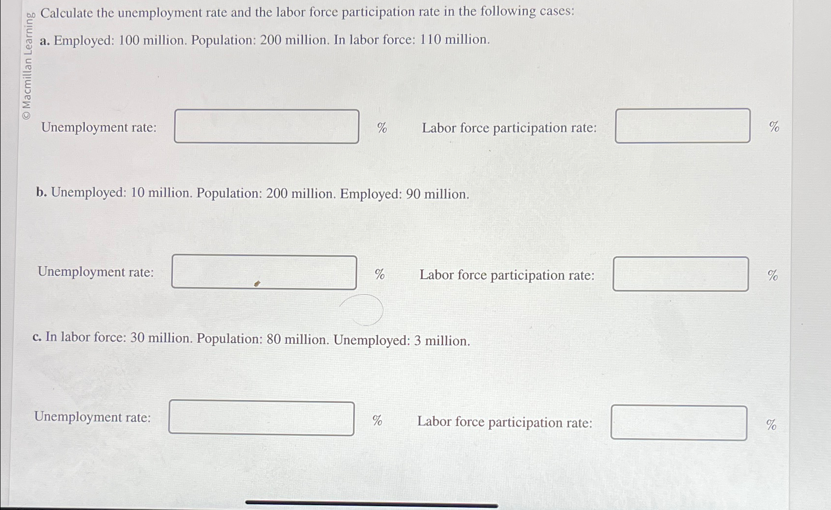 Solved Calculate the unemployment rate and the labor force | Chegg.com