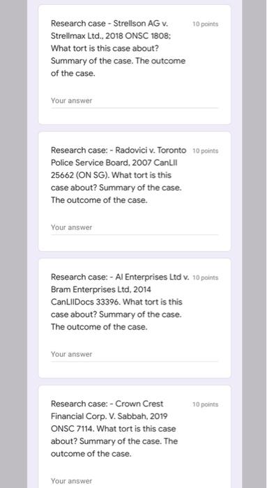 Solved 10 points Research case - Strellson AG v. Strellmax | Chegg.com
