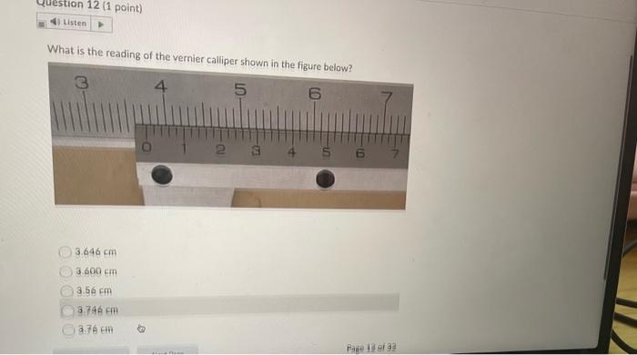 Solved What is the reading of the vernier calliper shown in | Chegg.com