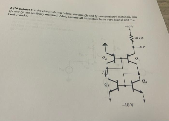 Solved 2 (20 points) For the circuit shown below, assume Q | Chegg.com