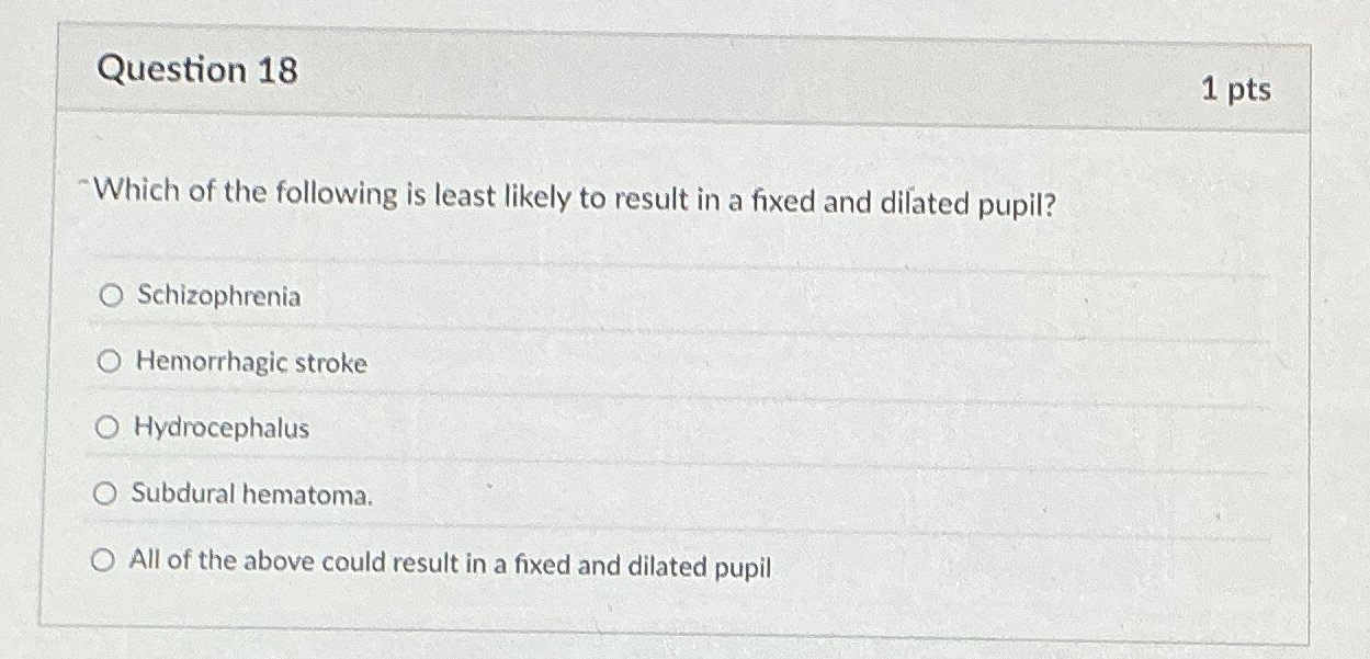 Solved Question 181 ﻿ptsWhich of the following is least