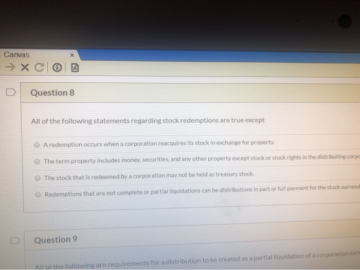 Solved Canvas → Xco Question 8 All Of The Following | Chegg.com