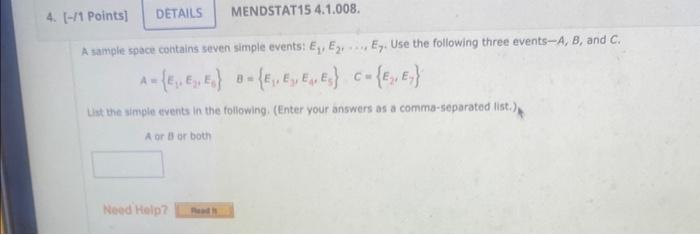 Solved A Sample Space Contains Seven Simple Events 6282