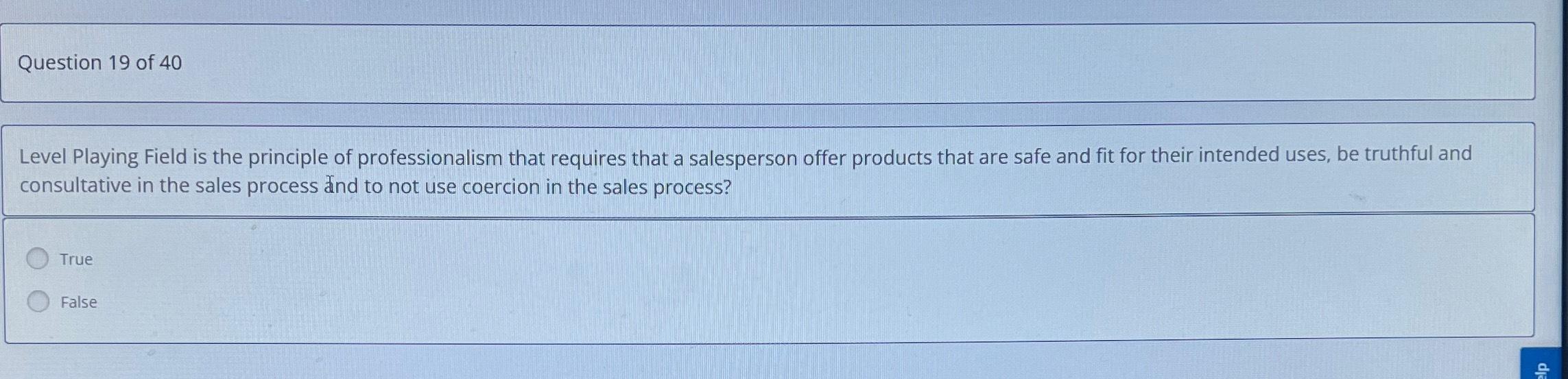 Solved Question 19 ﻿of 40Level Playing Field is the | Chegg.com