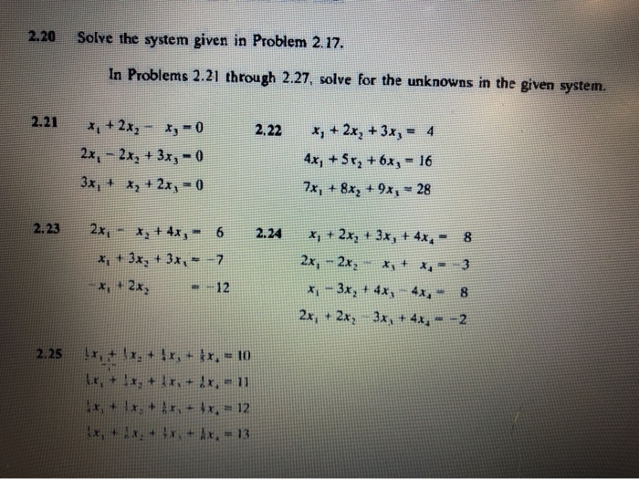 Solved 2.20 Solve the system given in Problem 2.17. In | Chegg.com