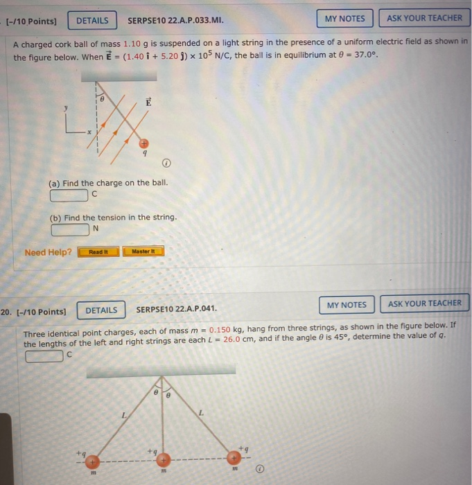 Solved (-/10 Points] DETAILS SERPSE10 22.A.P.033.MI. MY | Chegg.com