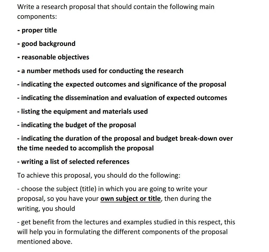 how to do a research proposal