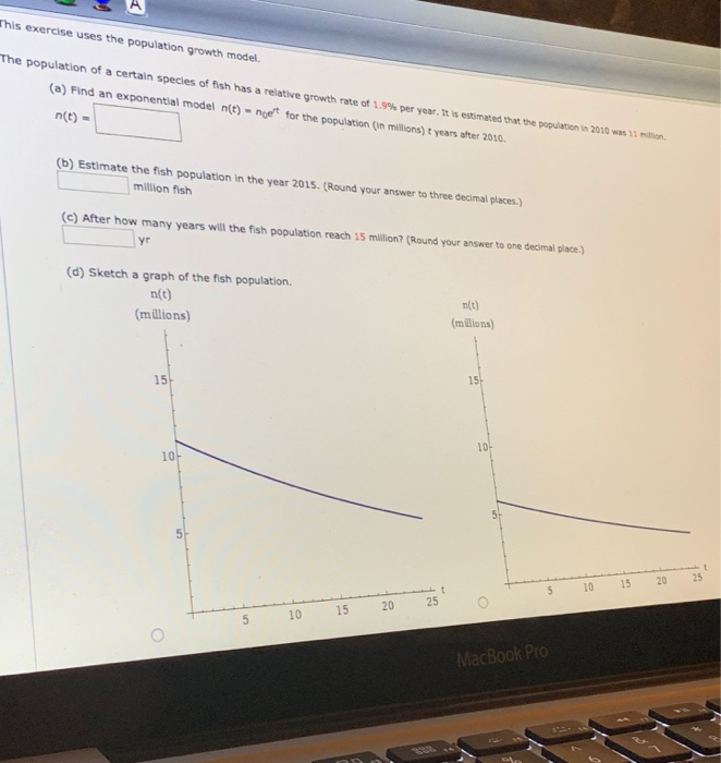 Solved This Exercise Uses The Population Growth Model. The | Chegg.com