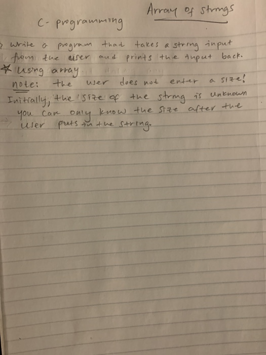 Solved Array of strings C-programming y Write a program that 