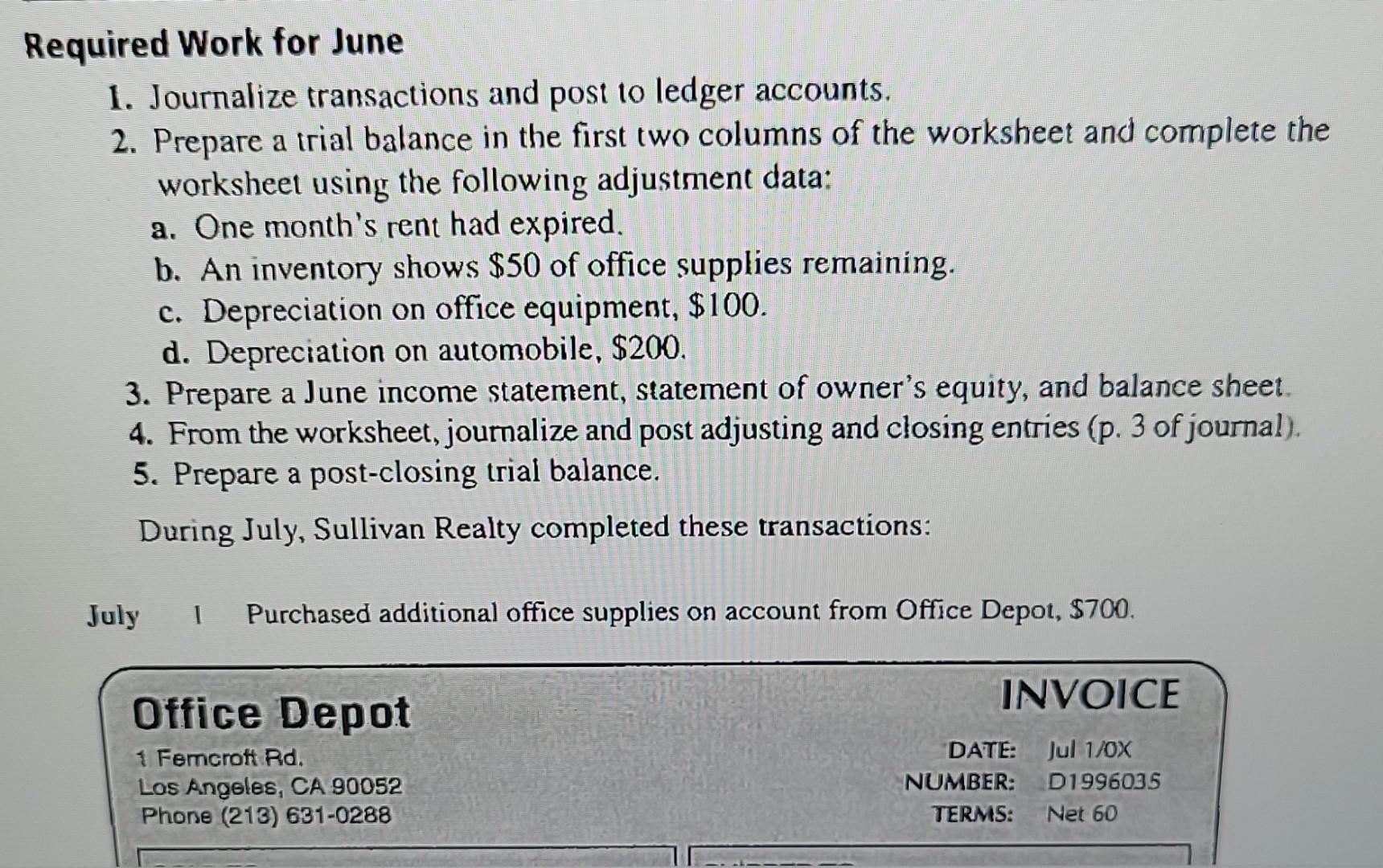 Solved June 1 Rented and paid three months rent in advance