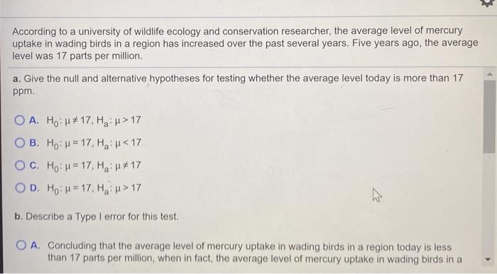 Solved According to a university of wildlife ecology and | Chegg.com