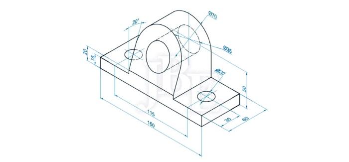 Solved Draw the three views (side, front, top) for the | Chegg.com ...