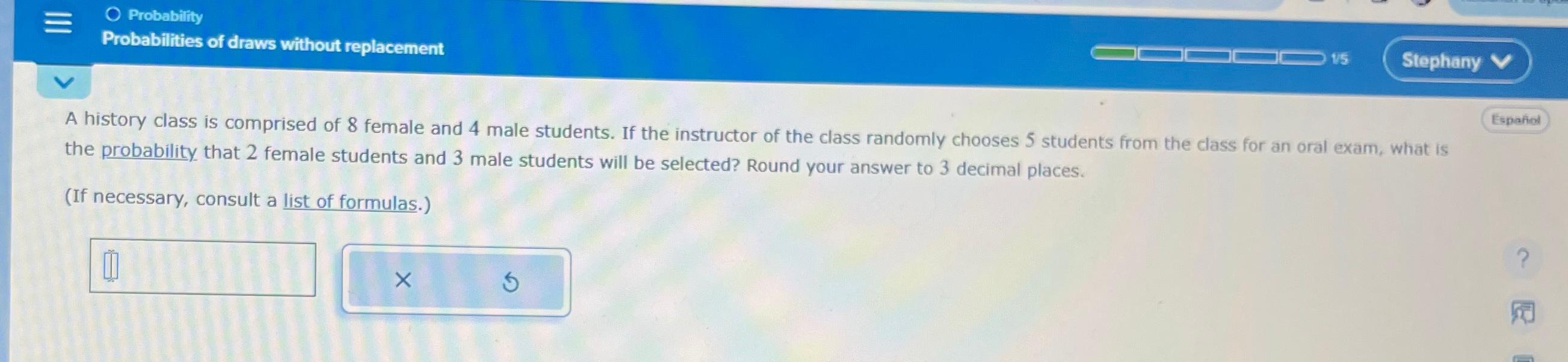 Solved ProbabilityProbabilities of draws without replacement