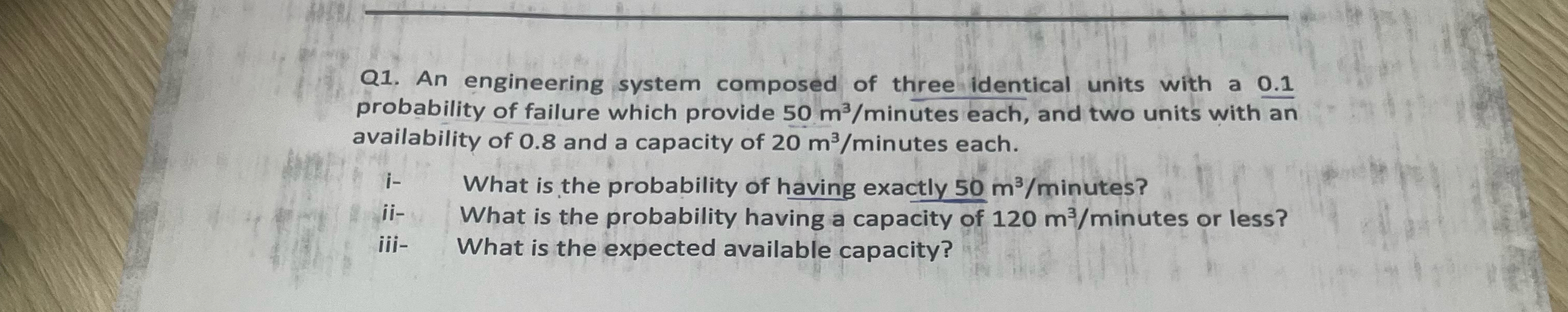 Solved Q1. ﻿An engineering system composed of three | Chegg.com