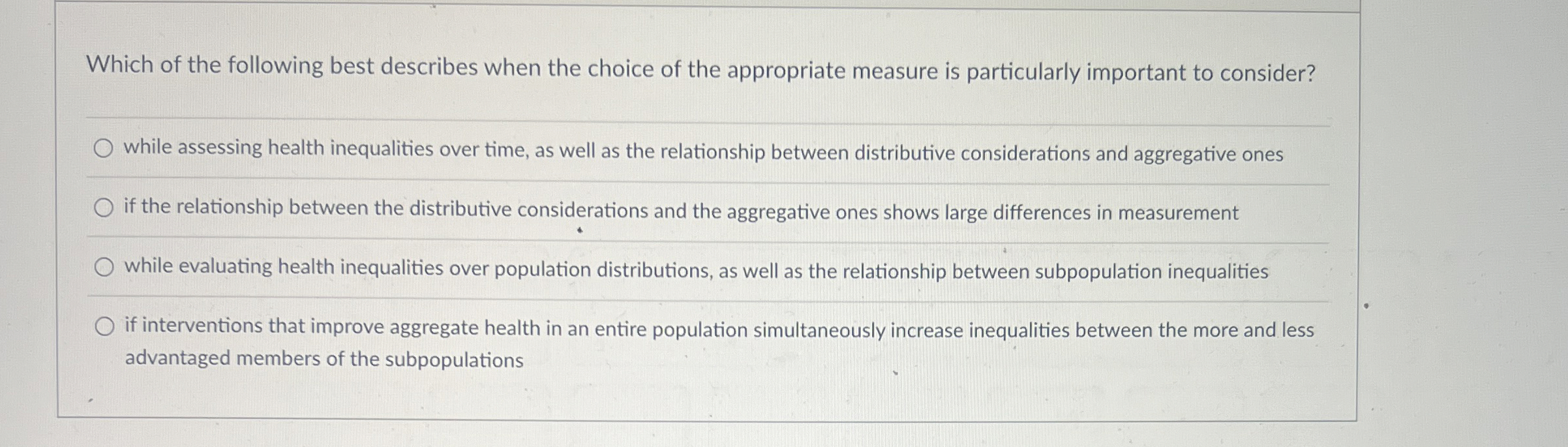Solved Which of the following best describes when the choice | Chegg.com