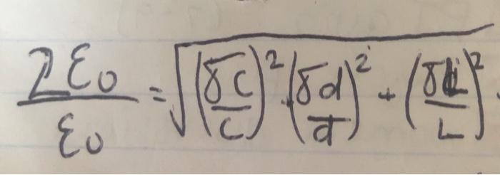Solved Data For Calculating Uncertainty delta C(F) C. delta | Chegg.com