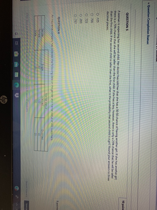 Solved Question Completion Status: QUESTION 5 10 point A | Chegg.com