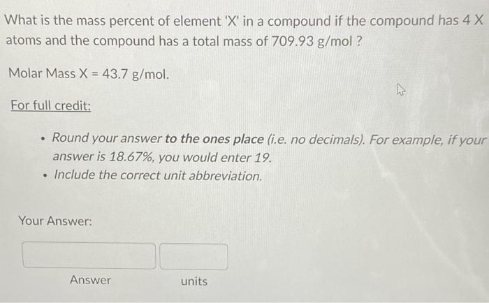 mass of element mass of compound x 100