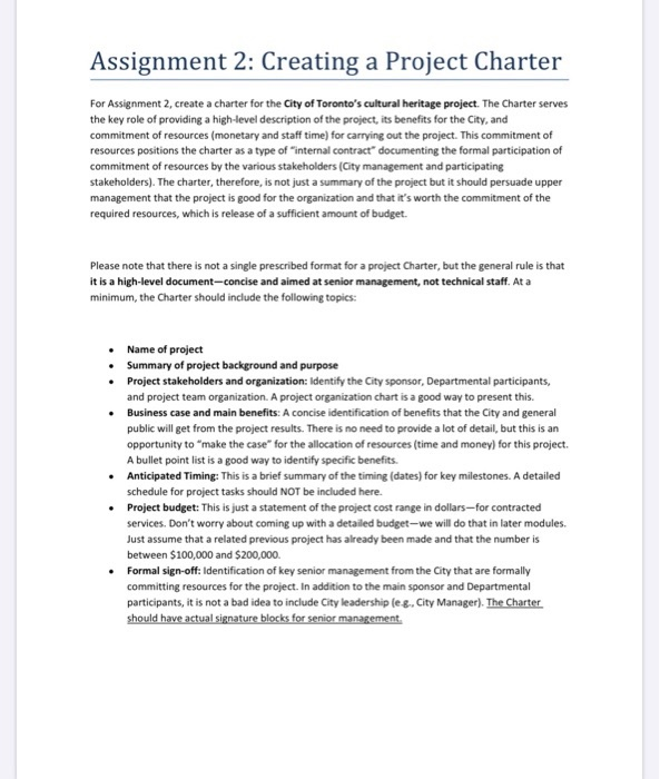 project charter assignment dream home