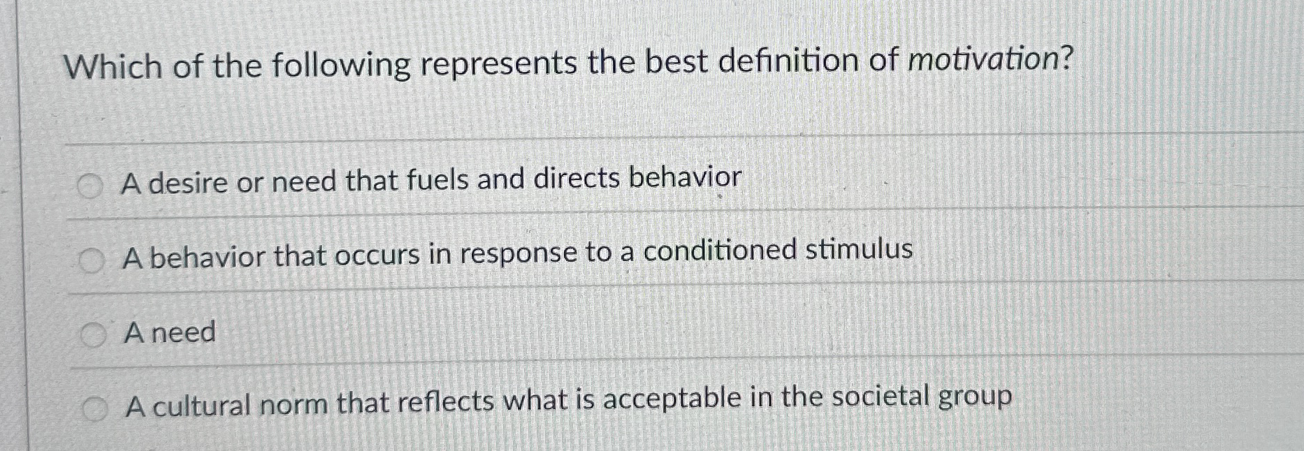 Solved Which of the following represents the best definition | Chegg.com